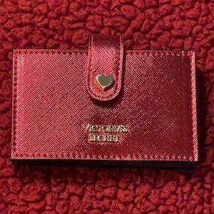 Victoria’s Secret Small Red Metallic Accordian Wallet for Credit Cards